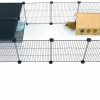 Small Animal CHEGRON | Chegron Guinea Pig Cages Expandable 4X2 C&C Cage Habitats For 2 Small Animal House Pet Puppy Playpen Indoor Rabbit Hedgehog Cage 12 Panels Metal Grids With Pvc Liner, 48X24X16 Inch