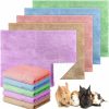 Small Animal Mixweer | Mixweer 10 Pcs Washable Blankets For Dog 18 X 24 Inch Guinea Pig Bunny Cat Waterproof Small Animal Pee Pad Pet Blanket Reusable Sleep Bedding Mat Absorbent Cage Liner Pad Cover (Multicolor)