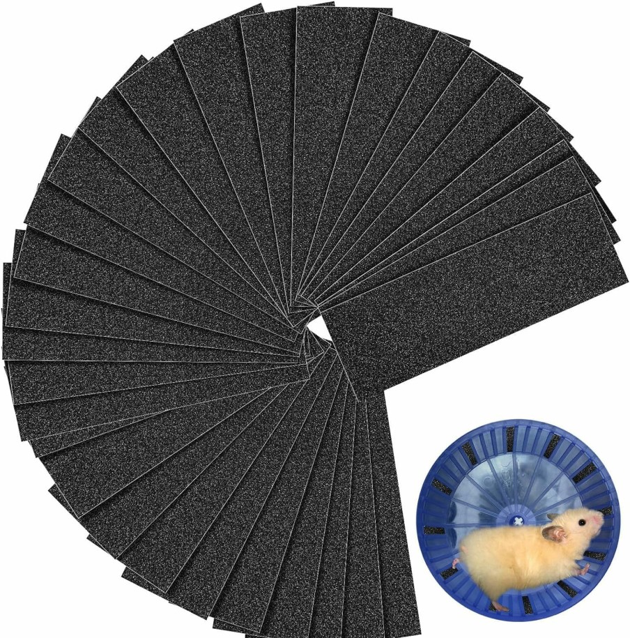 Small Animal Heigble | Heigble 30 Pcs Sandy Trimmer Strips 3 X 1'' Adhesive Nail Trimming Strips Sandy Track For Pet Exercise Wheel, Hamster Running Wheel, Flying Saucer Exercise Wheel For Squirrel Chinchilla Guinea Pig