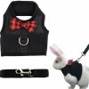 Small Animal ASOCEA | Asocea Adjustable Bunny Harness And Leash Soft Pet Harness Vest Cloth Lead For Small Animals Rabbits Ferret Kitten Black