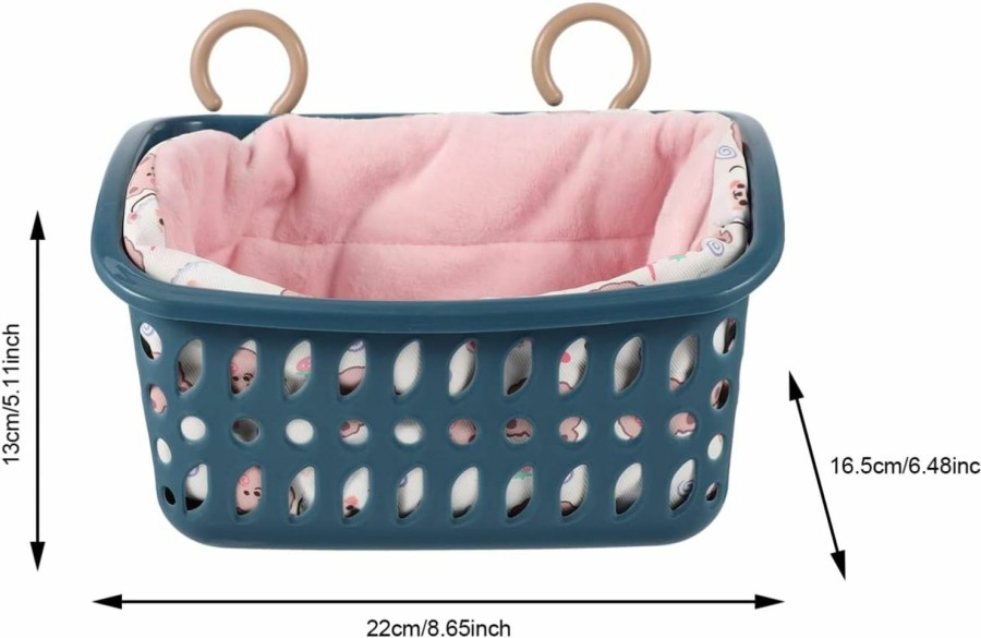 Small Animal POPETPOP | Popetpop Hamster Plaything Rat Hammock Hanging Basket With Cushion Blanket Hamster Warm Bed Cage Habitats Plush Hideout Pet Cage Accessories For Squirrel Rat Guinea Pig Blue Pet Hanging Hammock