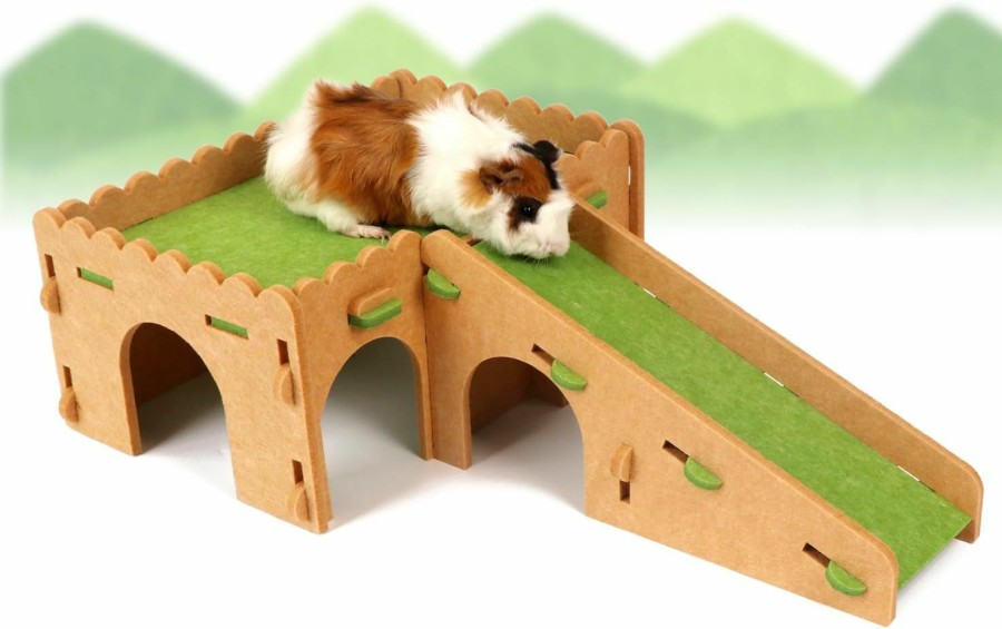 Small Animal YKD | Ykd Guinea Pig House, Felt Cloth Guinea Pig Hideout Hut With Cave Stairs, Small Animal Hideout For Chinchilla Guinea Pig Bunny Playing Sleeping Hiding (Extra Large)