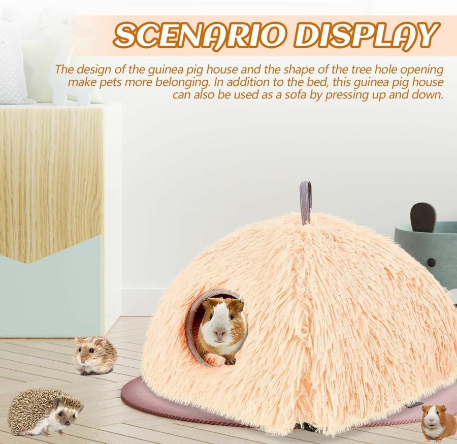 Small Animal Suzile | Suzile 2 Pcs Guinea Pig Hideout 11\" X 11.5\" X 9\" Guinea Pig Bed Warm Small Animal Houses And Habitats Guinea Pig Hides For Hamsters Hedgehogs Ferrets Dwarf Rabbits Small Animals, Gray And Apricot