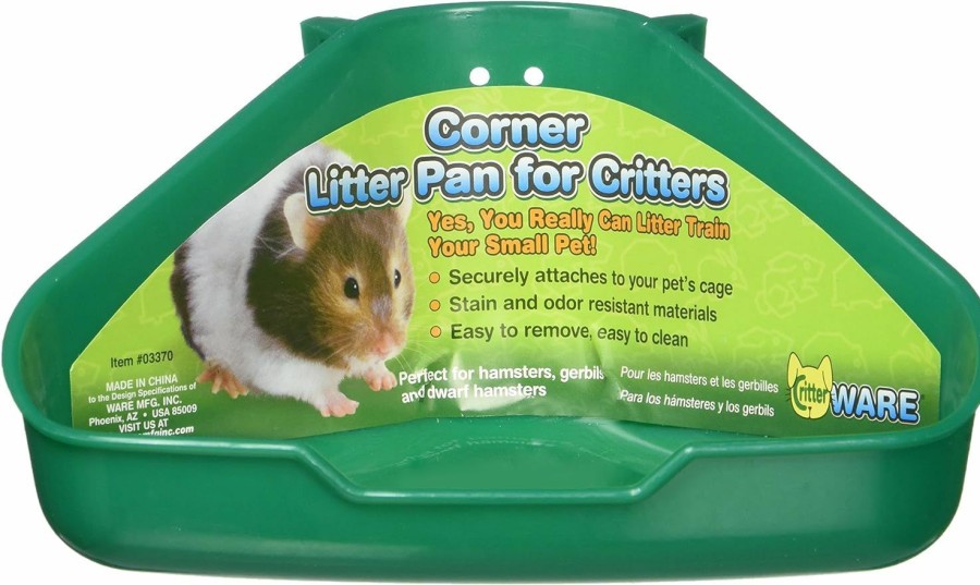 Small Animal Ware | Ware Manufacturing Corner Litter Pan For Critters, Assorted Colors, 6.5\" X 4.5\" X 3\"