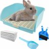 Small Animal kathson | Kathson Large Rabbit Litter Box, Pets Toilet Potty Trainer Tray Corner Small Animals Litter Bedding Box Bigger Pet Pan With Grass Mats For Adult Guinea Pig/Chinchilla/Ferret/Rabbit (Blue)