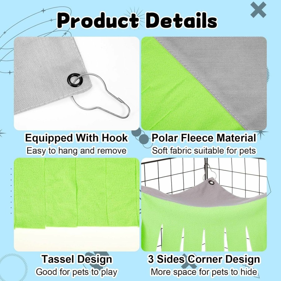 Small Animal Guiqulai | Guiqulai 2 Pcs Guinea Pig Hideout, Small Animal Corner Hideaway, Fleece Triangular Hammock, Cute Sleeping Bed, Tent Toys For Guinea Pigs Ferret Chinchillas Rats Bunny