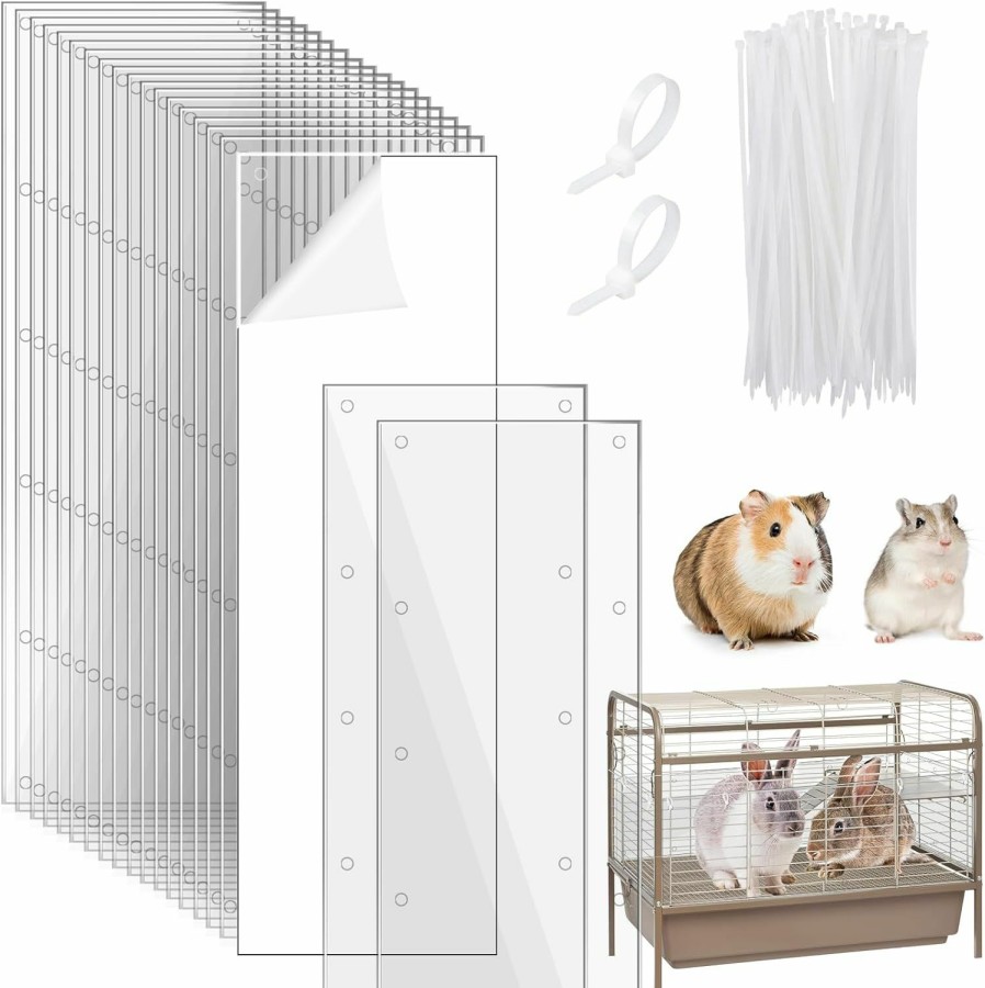 Small Animal UNIFAMILY | Unifamily 20Pcs Plastic Pet Cage Liner 14" 4.5" Cage Side Urine Barrier, Pet Cage Urine Guard, Scatter Guards For Critter Nation Cage Flexible Clear Sheet Cage Edge Liners