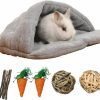 Small Animal kathson | Kathson Rabbit Cave Sleeping Bed Guinea Pig Hideout Cozy House Pet Soft Warm Fleece Winter Slipper Cushion Small Animal Nest Cage For Ferrets Squirrel Hamster Chinchilla Rat Hedgehog Bunny