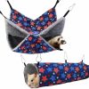 Small Animal petonfun | Petonfun Ferret Rat Hammock Set Guinea Pig Hideout Bed,Soft Hamster Toys Hanging Tunnels And Tubes,Plush Small Animal Pet Chinchilla For Cage Accessories Hide,Play And Sleep,2 Pack,Blue Star