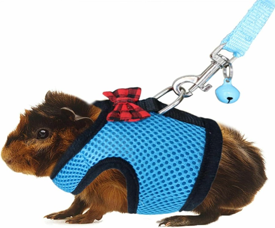 Small Animal Rypet | Rypet Guinea Pig Harness And Leash - Soft Mesh Small Animal Harness With Safe Bell, No Pull Comfort Padded Vest For Guinea Pigs, Ferret, Chinchilla And Similar Small Animals