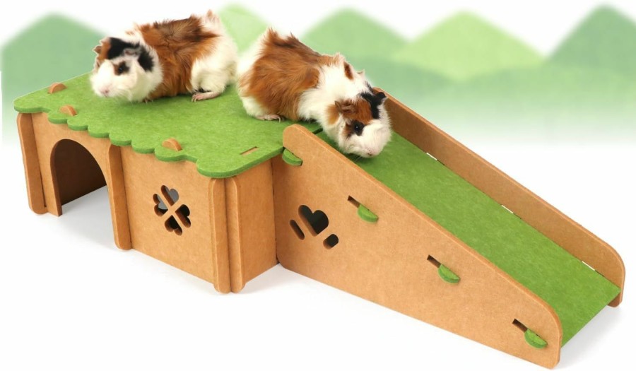 Small Animal YKD | Ykd Guinea Pig House, Felt Cloth Guinea Pig Hideout Hut With Cave Stairs, Small Animal Hideout For Chinchilla Guinea Pig Bunny Playing Sleeping Hiding (Large)