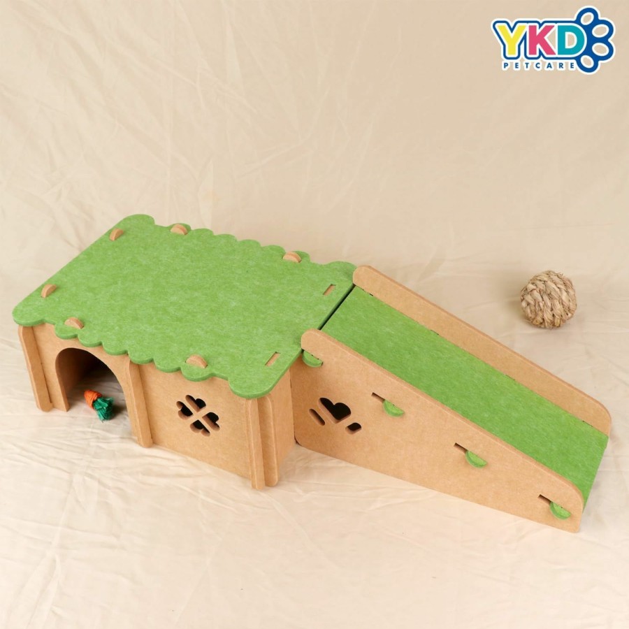 Small Animal YKD | Ykd Guinea Pig House, Felt Cloth Guinea Pig Hideout Hut With Cave Stairs, Small Animal Hideout For Chinchilla Guinea Pig Bunny Playing Sleeping Hiding (Large)