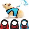 Small Animal SATINIOR | 3 Pieces Guinea Pig Harness And Leash Soft Mesh Small Pet Harness With Bowknot Bell, No Pulling Comfort Padded Vest For Guinea Pigs, Ferret, Chinchilla, Rats (Black, Blue, Red, M)