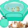 Small Animal PAWNISAW | Small Animal Playpen With Cover For Guinea Pig Rabbit Bunny Hamster Rat Kitten Puppy - Portable Outdoor/Indoor Exercise Yard Fence Playpen Cage Tent With Storage Bag