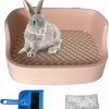 Small Animal Tfwadmx | Tfwadmx Rabbit Litter Box Bunny Potty Training Litter Box Guinea Pig Corner Litter Bedding Box Small Animal Litter Pan Toilet For Ferret,Chinchilla,Galesaur(White)