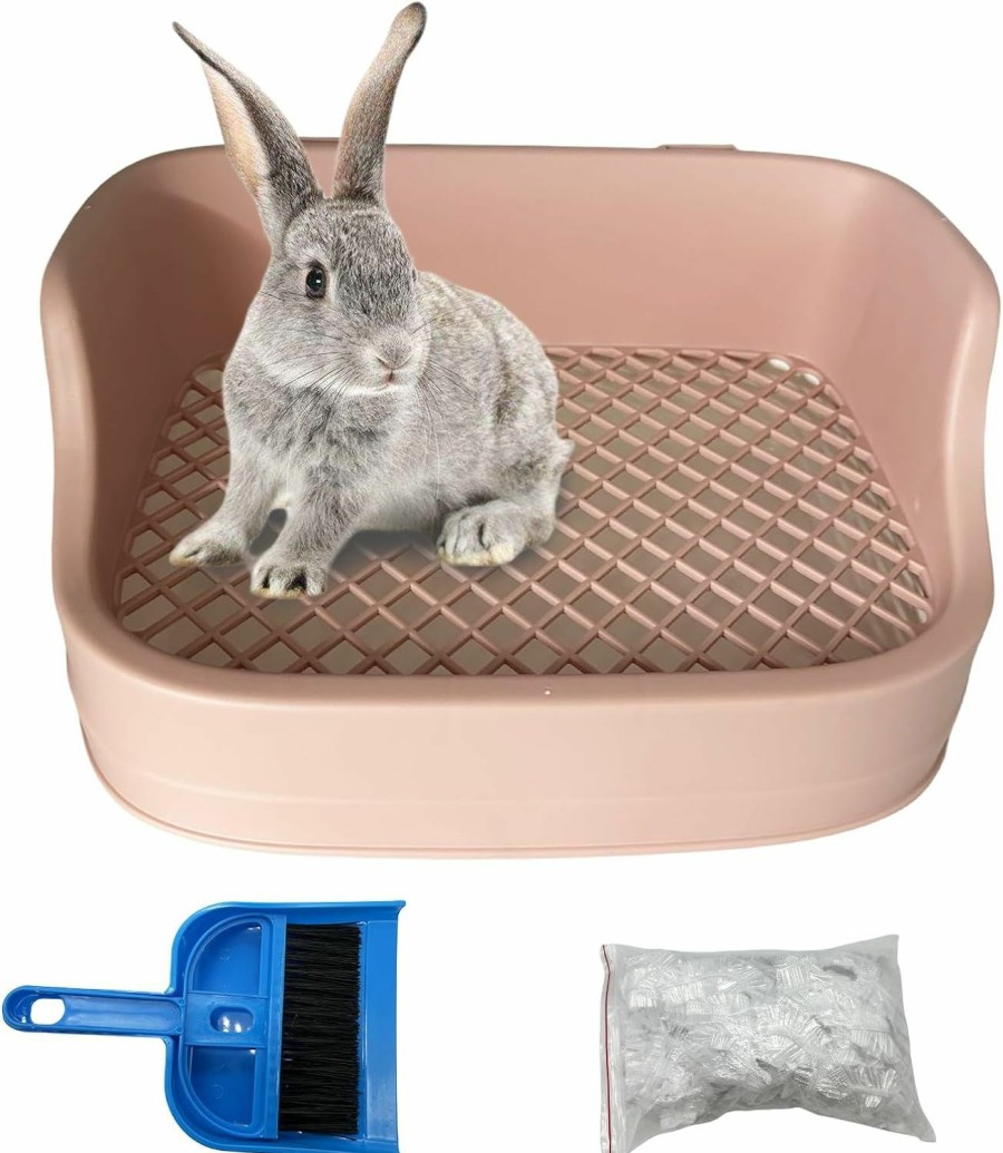 Small Animal Tfwadmx | Tfwadmx Rabbit Litter Box Bunny Potty Training Litter Box Guinea Pig Corner Litter Bedding Box Small Animal Litter Pan Toilet For Ferret,Chinchilla,Galesaur(White)