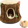 Small Animal Toysructin | Toysructin Guinea Pig Bed, Warm Small Animal Pet Hideout House Cave Soft Tree Stump Shape Hamster Hanging Hammock, Cozy Chinchilla Hedgehog Habitat House Cage Accessories For Hamsters Rabbits Bunny