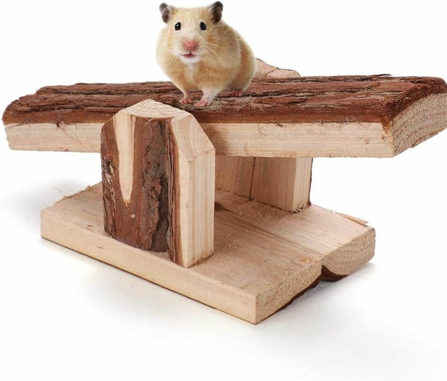 Small Animal GLOGLOW | Gloglow Safe Wooden Hamster Seesaw, Hamster Seesaw, Hamster Guinea Pig