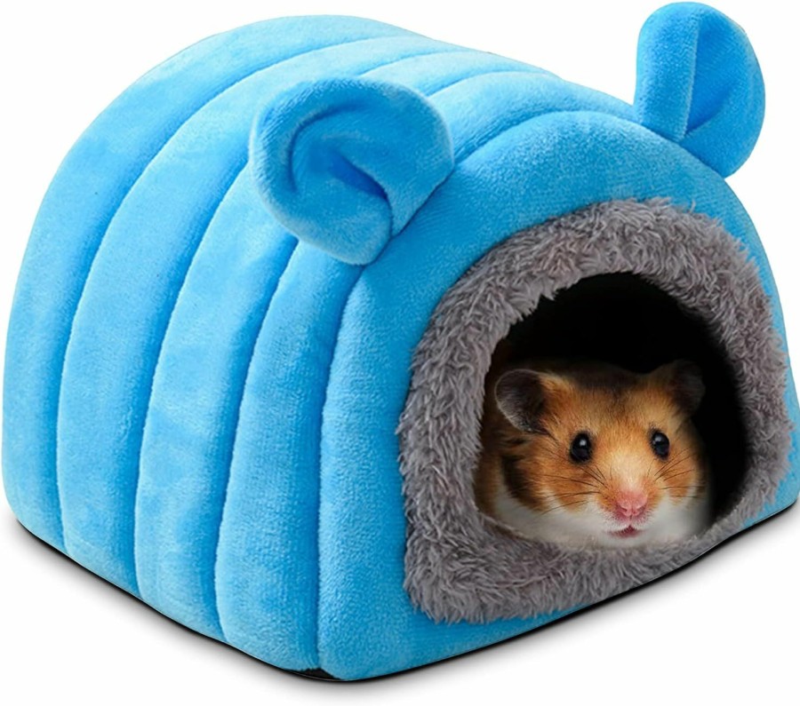 Small Animal veelleen | Veelleen Warm Guinea Pig Bed, Guinea Pig Hideout, Hedgehog Bed, Cave Bed For Small Animals Like Guinea Pigs, Hedgehogs, Ferrets, Dwarf Rabbits, Rats, Bunnies, Chinchillas And Syrian Hamsters(Blue)