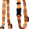 Small Animal Yellow Dog Design | Yellow Dog Design Orange Blocks Roman Style H Dog Harness, Small/Medium-3/4 Wide Fits Chest Of 14 To 20\"