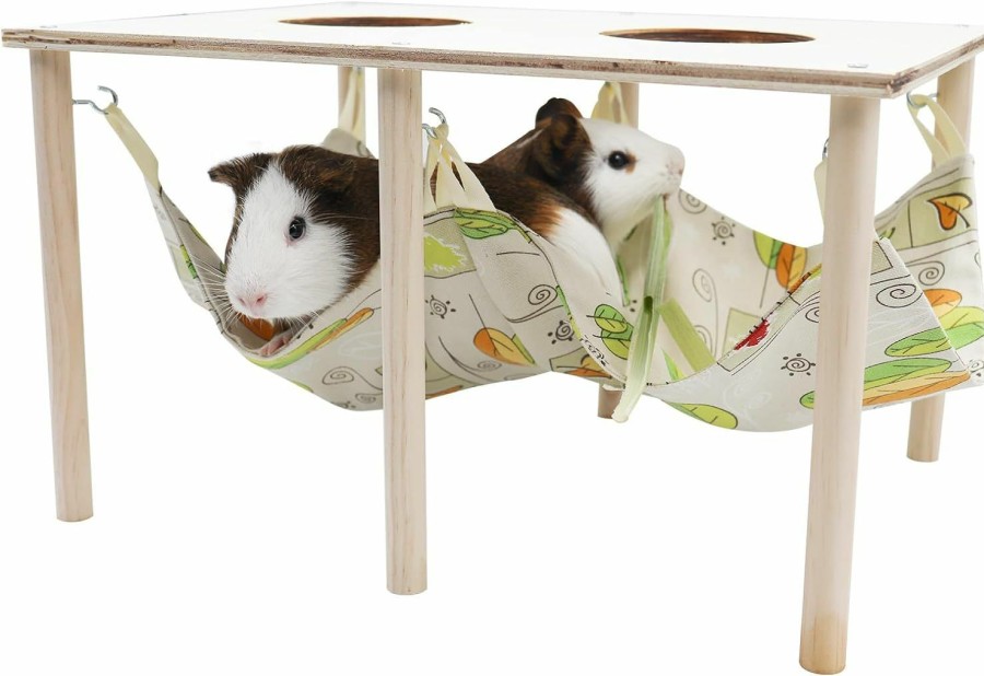 Small Animal Oooct | Large Guinea Pig Hammock, Wooden Hanging Guinea Pig Hideout, Small Animals Hiding Sleeping Tunnel Bed, Cage Accessories, Suitable For Hamster Chinchilla Rats Sugar Glider Bunny