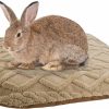 Small Animal ShuRung | Shurung Rabbit Bed Mat Washable Bunny Bed Pad For Indoor Cozy Small Animals Fleece Sleeping Pad For Kitten Bunny Dwarf Rabbit Guinea Pig Squirrel (18.5"X 13.8" Brown Mat) S