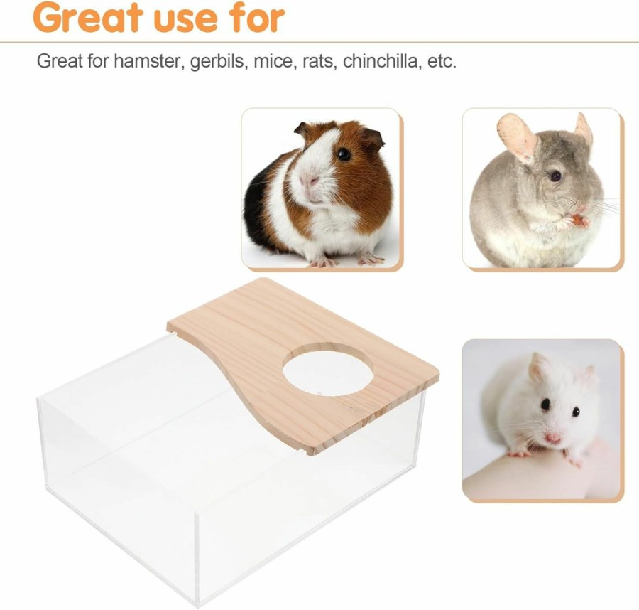 Small Animal Totority | Totority Train Toys Hamster Toilet Box, Acrylic Toilet Hamster Bathtub Small Animal Pet Sauna Toilet Sand Bath Box Hamster Shower Case Digging Sand Bathtub Pet Supplies Sandbox Toys