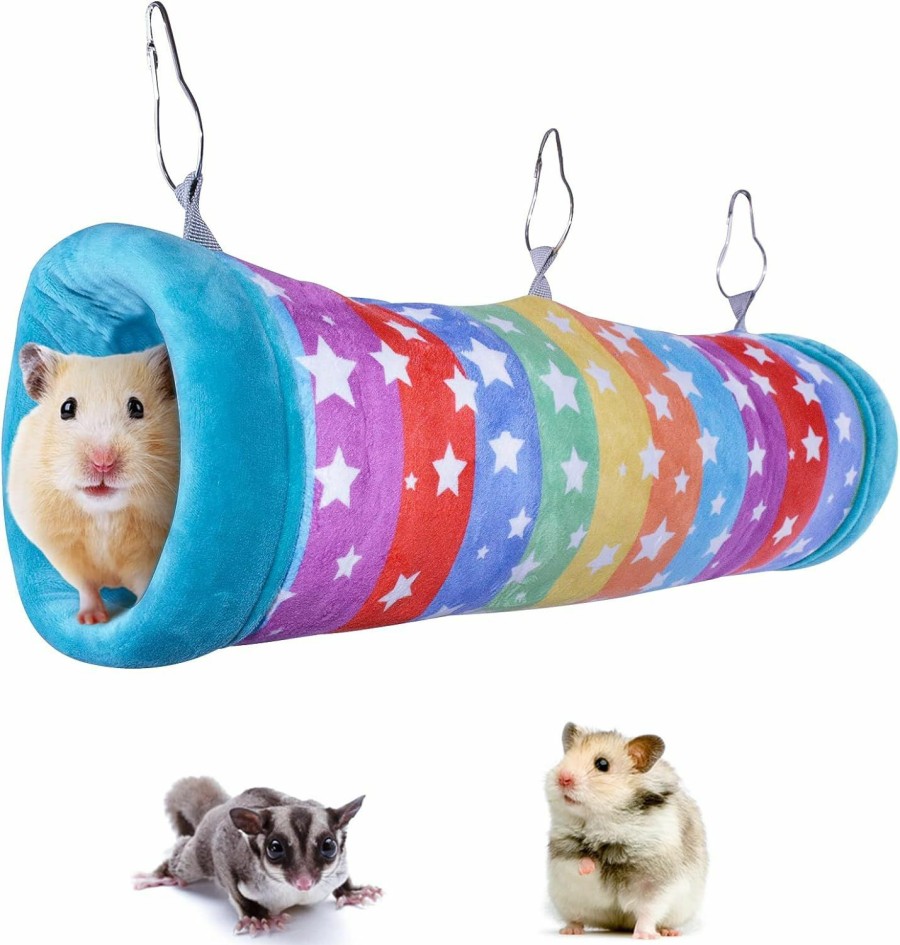 Small Animal HOMEYA | Guinea Pig Hanging Tunnel-Homeya Guinea Pig Hideout,2-In-1 Function Of Small Animal Hammock&Cozy Bed Nest,Hanging Toys And Cage Accessories For Ferret Rat Hamster Squirrel Chinchilla Sugar Glider