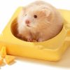 Small Animal Wenriko | Hamster Food Bowl, Hamster Ceramic Feeding Dish, Chew-Proof, For Dwarf Syrian Hamsters Gerbils Hedgehog And Other Small Animals, Yellow