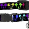 Small Animal Buckle-Down | Buckle-Down Breakaway Cat Collar - Mickey Expressions Black/Multi Neon - 1/2\" Wide - Fits 8-12\" Neck - Medium