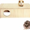 Small Animal WEWAYKGJ | Wewaykgj Hamster Wood House Hideout 2-Chamber Hamster Wooden House Multi-Chamber Hamster Habitats Decor For Dwarf Chinchilla Mice Gerbils Gerbils Mouse And Other Small Rodents