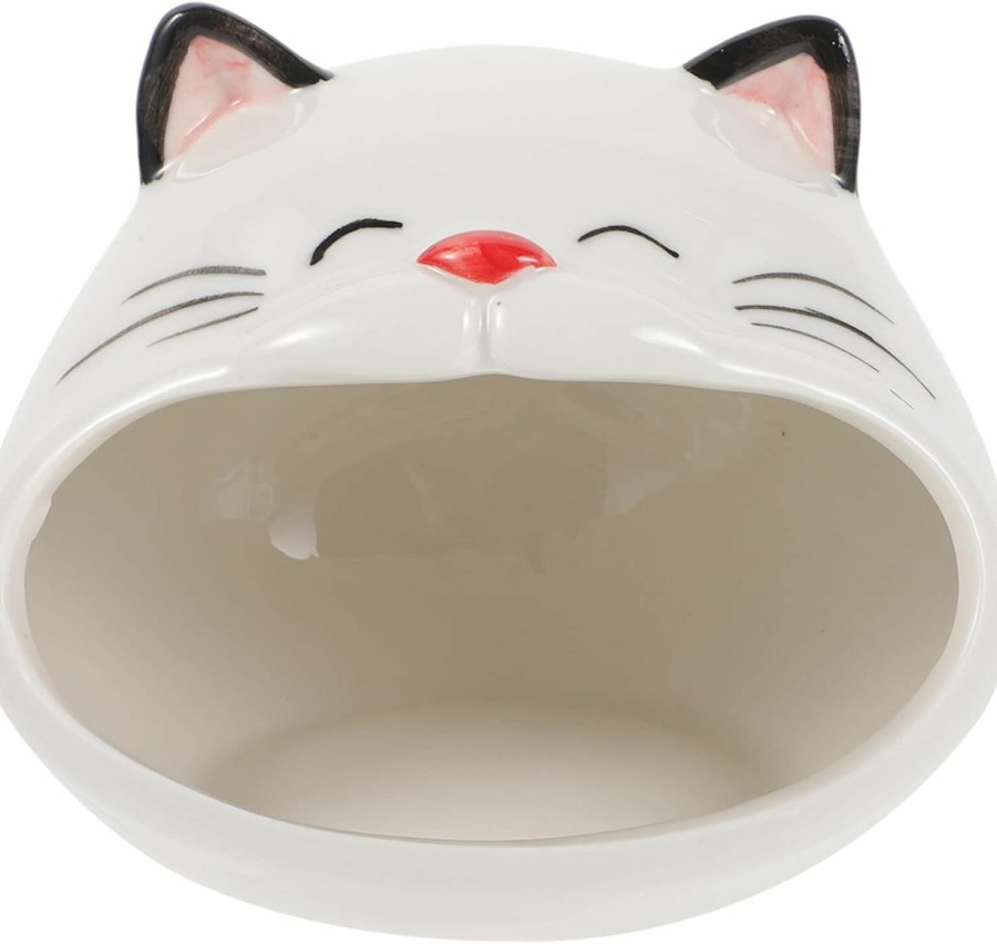 Small Animal Ipetboom | Ipetboom Hamster Hideout Cat Shape Hamster House Small Animal Hideout Hamster Ceramic Nest Hamster Bath House Small Animal Habitat For Chinchilla Hamste