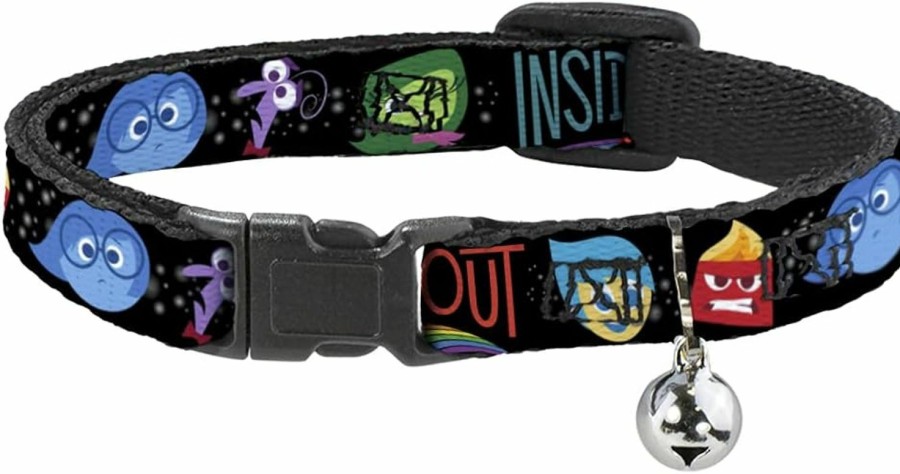 Small Animal Buckle-Down | Buckle-Down Breakaway Cat Collar - Inside Out/Emotion Expressions/Every Day Is Full Of Emotions - 1/2\" Wide - Fits 9-15\" Neck - Large