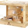 Small Animal Maccvio | Maccvio Wooden Hamster Cage, 24 Inch Transparent Hamster Cage, Small Animal Cage, Hamster Habitat, Hamster Enclosure, Enclosure Pet House For Syrian Hamsters, Chinchilla, Rabbit, Guinea Pig