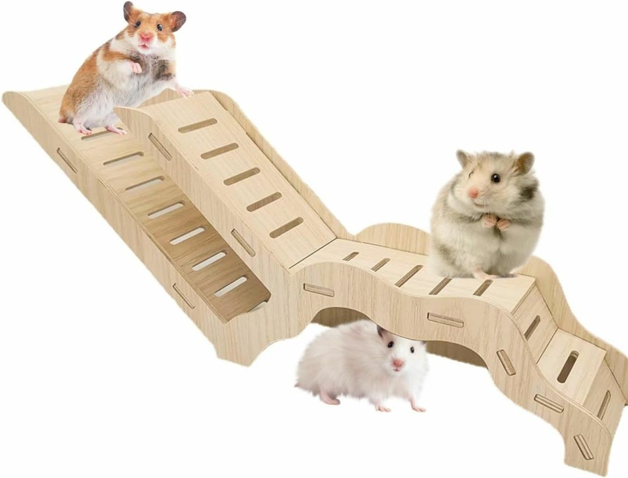 Small Animal KeaJuidy | Wooden Climbing Ladder For Hamsters Secret Peep Tunnel Hamsters Sleeping House Hamster Hideout Shed Hamster Palyhouse Toys Cage Accessories Hamster House Decorative Small Animals Hut