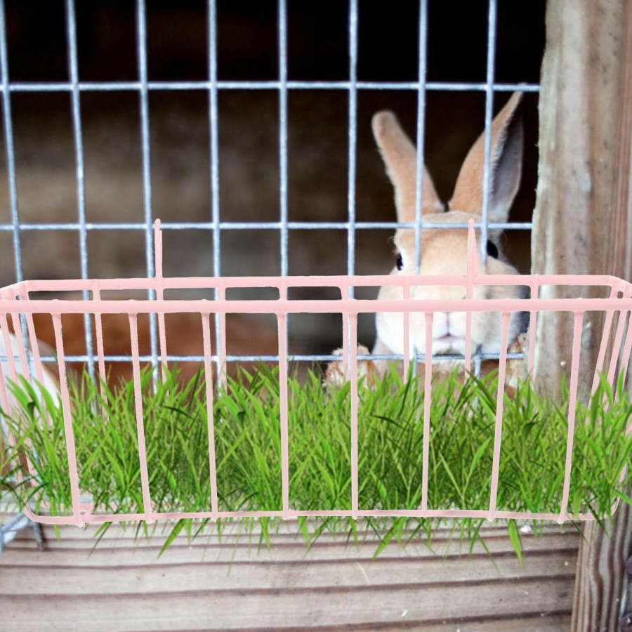 Small Animal Ipetboom | Ipetboom Rabbit Hay Feeder Guinea Pig Hay Metal Hay Rack Bunny Litter Box Bunny Feeder Manger For Rabbit Guinea Pig Bunny Chinchilla Pink Guinea Pig Hay Feeder