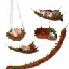 Small Animal HardcorePet | Hardcorepet Sugar Glider Toy Brown 5-Piece Set Mouse Hanging Warm Bed Hamster Tunnel And Hideout Mouse Nest Accessories Toy Decorations Small Animal Hanging Passage And Climbing Swing (Brown)