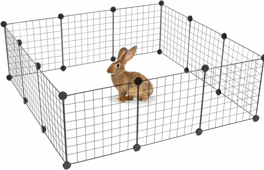 Small Animal Work-It! | Work-It! Pet Playpen, Foldable Metal Exercise Pen | Small Animal Cage Indoor/Outdoor Metal Wire Fence For Rabbits, Guinea Pigs, Small Animals | Portable Kennel Crate Fence With Configurable 12 Panels