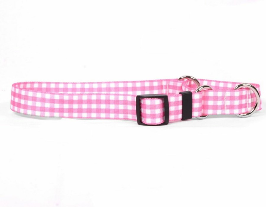 Small Animal Yellow Dog Design | Yellow Dog Design Gingham Pink Martingale Dog Collar Fits Neck 9 To 12\", X-Small/3/4