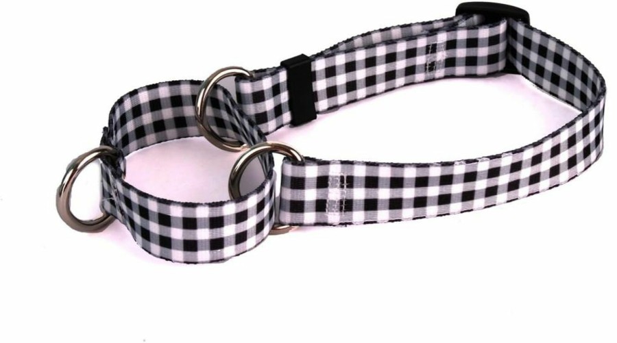 Small Animal Yellow Dog Design | Yellow Dog Design Gingham Pink Martingale Dog Collar Fits Neck 9 To 12\", X-Small/3/4