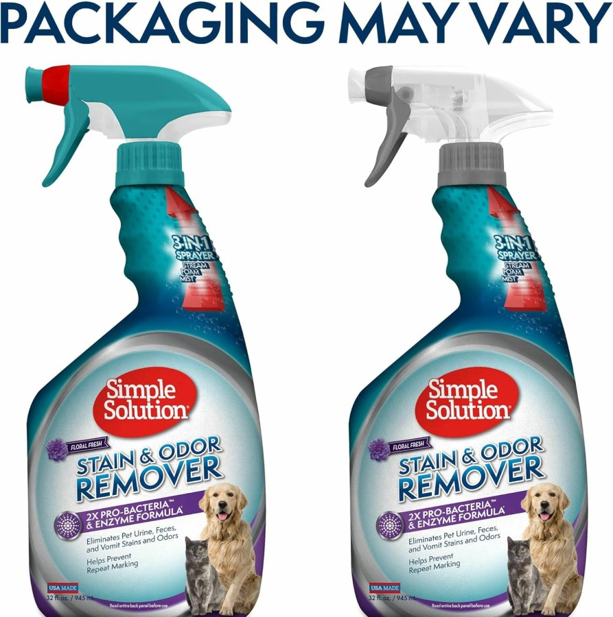 Small Animal Simple Solution | Simple Solution Pet Stain And Odor Remover | Enzymatic Cleaner With 2X Pro-Bacteria Cleaning Power | Floral Fresh, 1 Gallon