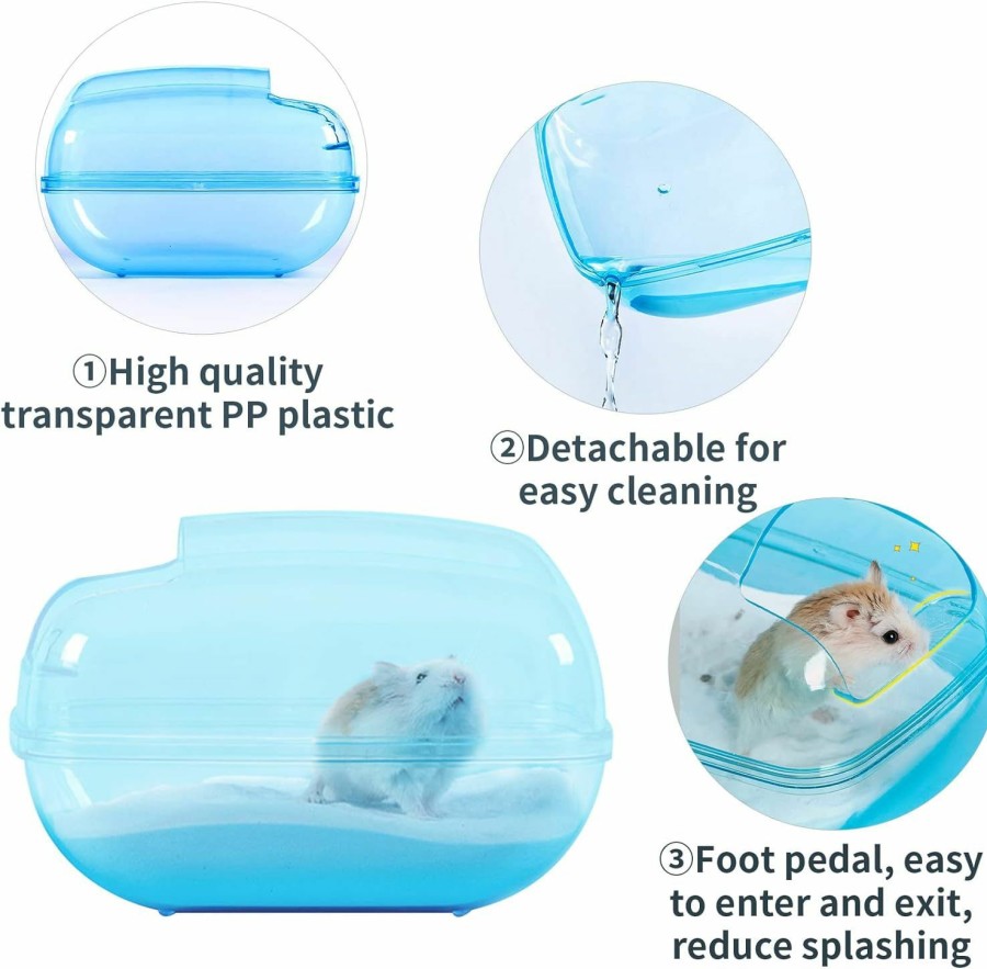 Small Animal Fhiny | Fhiny Hamster Sand Bath, Large Transparent Sand Bath Container Chinchilla Dust Bath Small Pet Grooming Sandbox Bathtub Hideout Potty Litter Cage Accessories For Gerbils Dwarf Hamsters Mice