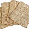 Small Animal Tcrogsciss | Natural Grass Woven Mat Rabbit Mat For Small Animal Bunny Bedding Nest Chew Toy Bed Play Toy For Guinea Pig Parrot Rabbit Hamster Rat, 4 Pcs (Small)