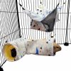 Small Animal LEFTSTARER | Large Caliber Guinea Pig Rat Tunnel Hideout & Hammock, Rat Cage Corner Hideout Toy For Guinea Pig Ferret Rat Hedgehog Piggy To Hide And Shuttle (1. Hammock&Tunnel-Dinosaur)