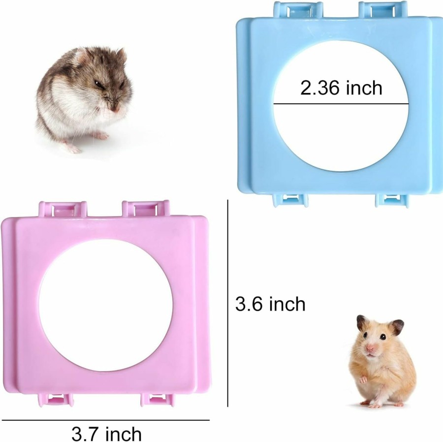 Small Animal WishLotus | Wishlotus Hamster Tunnel Pipe Fittings, 4Pc 2.3 Inches Hamster Cage Tunnel Connector, Hamster Cage External Interface Accessories Hamster Cage Accessories Module (Blue, 2Pc)