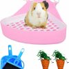 Small Animal Hamiledyi | Hamiledyi Guinea Pig Potty Trainer Corner, Small Animals Triangle Plastic Litter Box, Bedding Litter Box Pee Pan Tray Toilet For Hamster Gerbil Bunny Ferret Chinchilla Hedgehog (Pink)