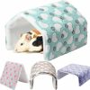 Small Animal Peryiter | Peryiter 4 Pcs Guinea Pig Tunnel Foldable Guinea Pig Hideout Guinea Pig Blankets Tent Bed Washable Rabbit Tunnel Warm House With Zipper Cage Accessories For Hamster Chinchilla Ferry(Small Stars)