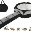 Small Animal Zhilishu | Zhilishu Small Animal Playpen, Portable Guinea Pig Playpen Pet Playpen Kitten Playpen With Double Zippered Cover Indoor Outdoor For Bunny, Rabbit, Hamster Connect Tunnel(Black)