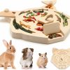 Small Animal Sieral | Sieral Wooden Enrichment Foraging Toy For Small Pet 7.7''X 7.1'' Interactive Hide Treats Puzzle Rabbit Toys Small Animal Toys Mental Stimulation Toys For Guinea Pig Hamster Bunny Rat Chinchilla