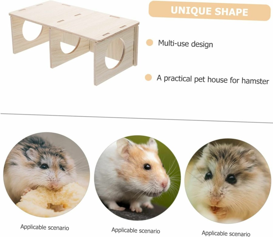 Small Animal balacoo | Balacoo Funny Chamber Hideout Cabin And Hamsters Maze Ferret Toy Pet Hut Small Multi Clear Dwarf Compartment Window Chinchilla Hide For Squirrel Gerbil Hiding Wooden Nest Hamster